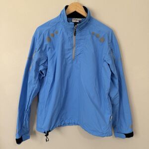 NRS Northwest River Supplies Kayak Jacket Sz L Blue Reflective 1/4 Zip Pullover
